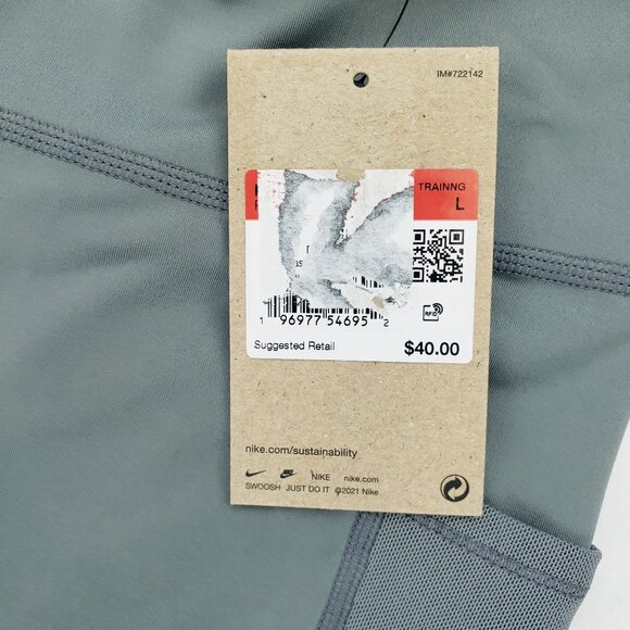 NIKE Girls Nike One Training Leggings Size Large Gray Dri Fit High Rise NWT - Picture 3 of 12